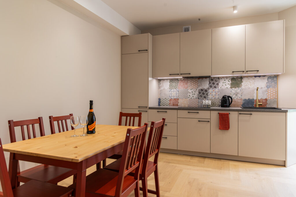 Kuchnia w drugim apartamencie w Krakowie